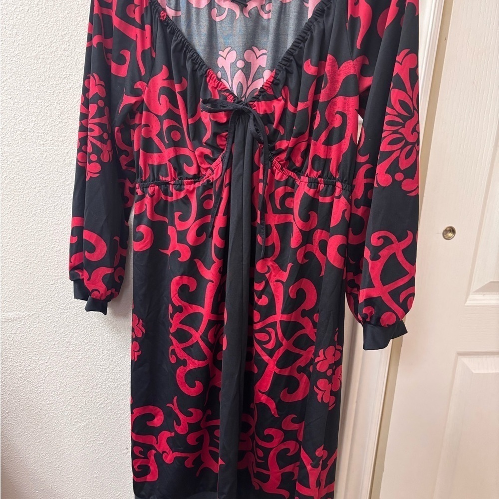 INC International Concepts Black and Red Mini Dress